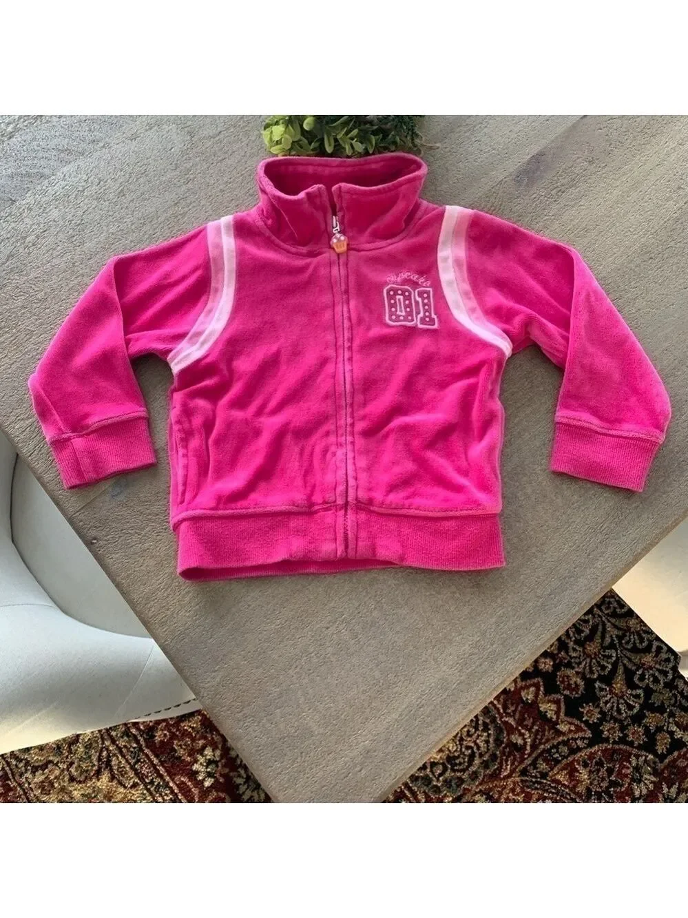Gymboree Cupcake Velour Sweatsuit with Embroidery